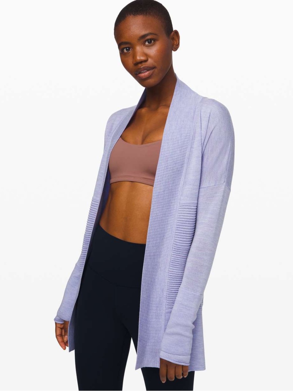 lululemon athletica Sit In Lotus Wrap II
Heathered Lavender Dusk Open Cardigan L
